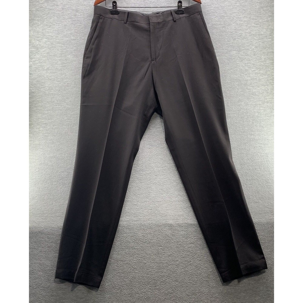 Perry Ellis Portfolio Men's Black Slim Fit Dress Pants Size 38x32 (A8)